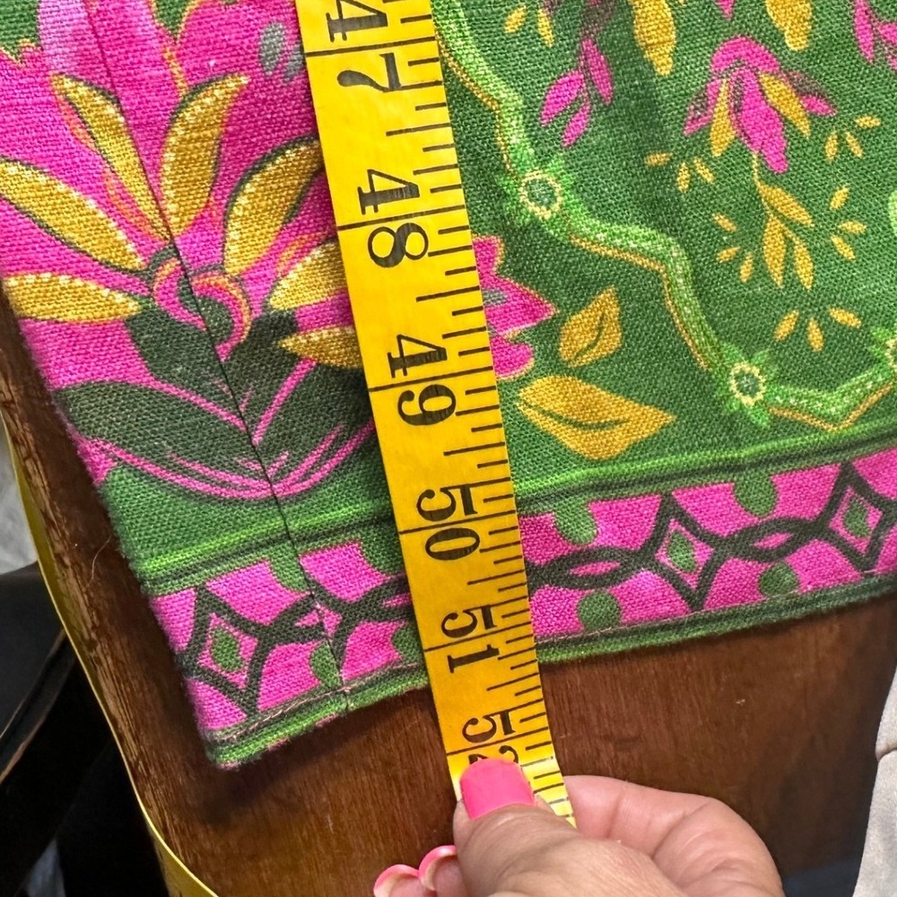 Farm Rio NWT SZ Sm Ana Tie Front Pink Floral Linen Blend Kaftan Midi Dress - Picture 10 of 16
